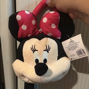 Disney Minnie Mouse Plush Bag with Pink Bow nwt